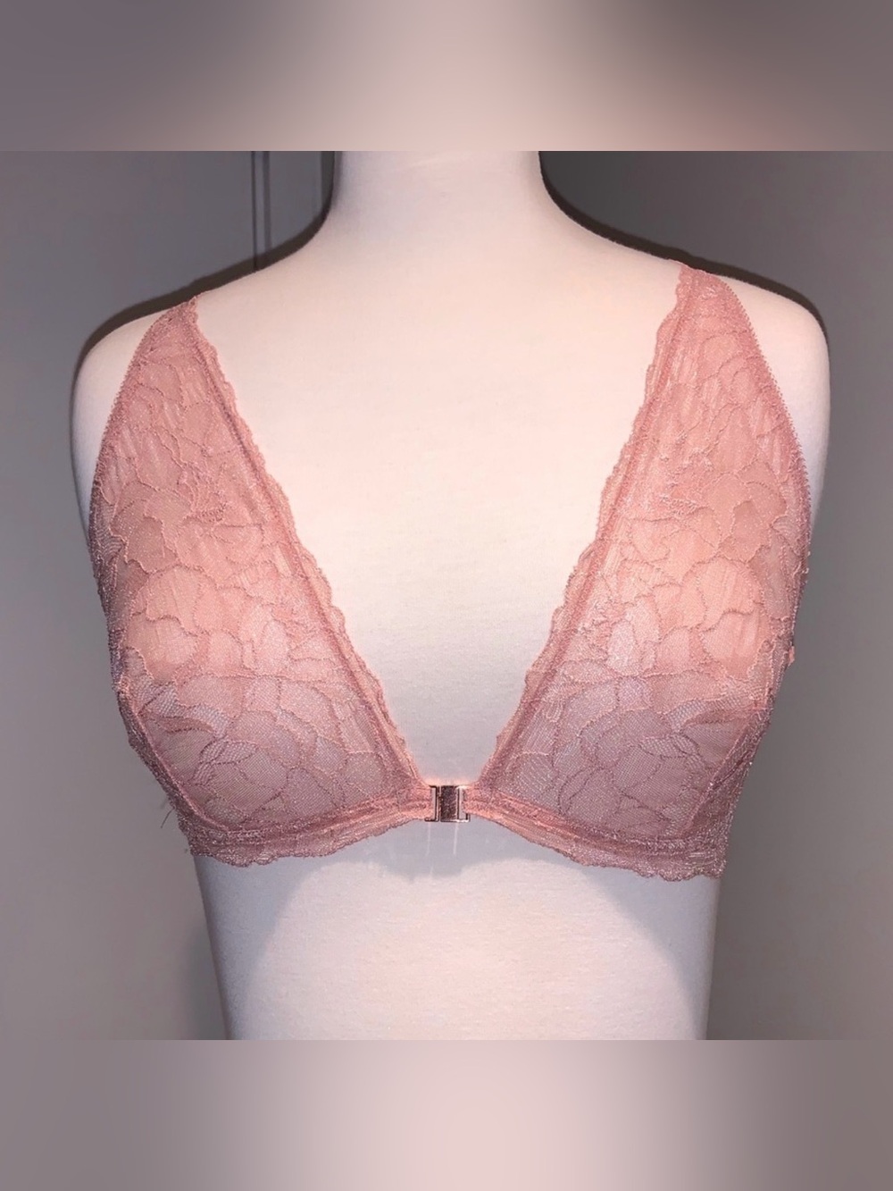 Samantha Chang All Lace Bra, pink, size medium